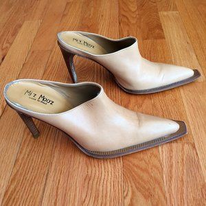 Miz Mooz Cream Tan Heels Sophisticated Design
